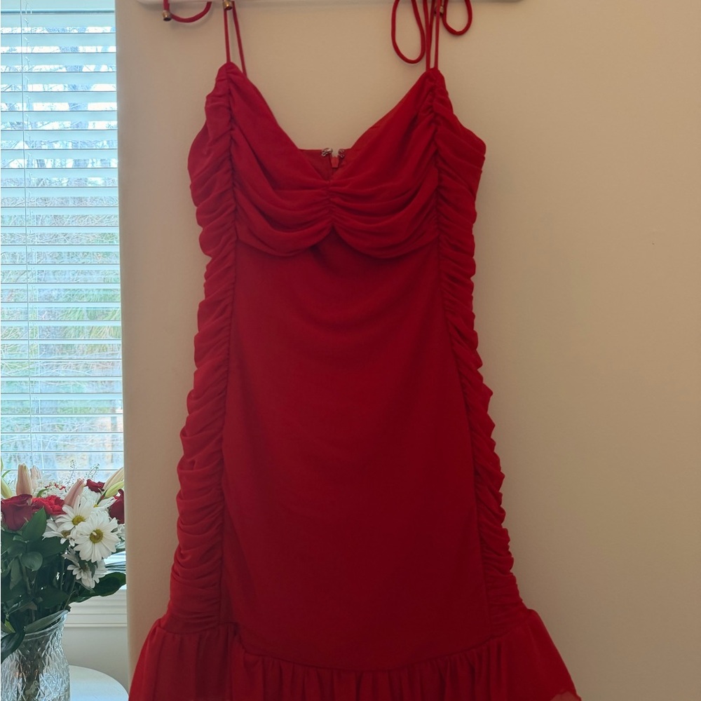 Selfie Leslie Scarlet Ruched Mini Dress